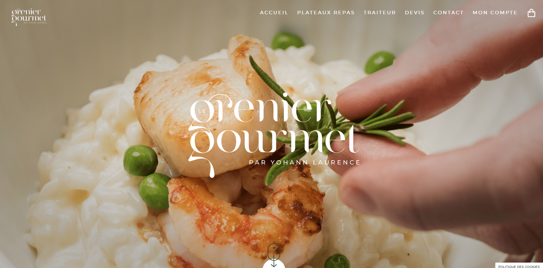 Bannière site web traiteur Le grenier des gourmets